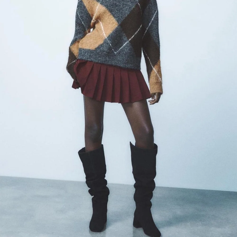 ZARA HEELED SUEDE KNEE HIGH BOOTS. Brand new with tag.